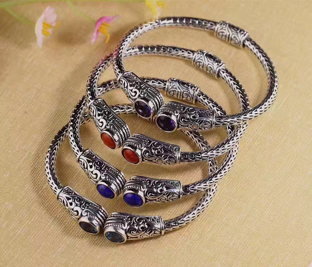 Handmade Indonesian style ladies topaz bracelet - RukaCraft