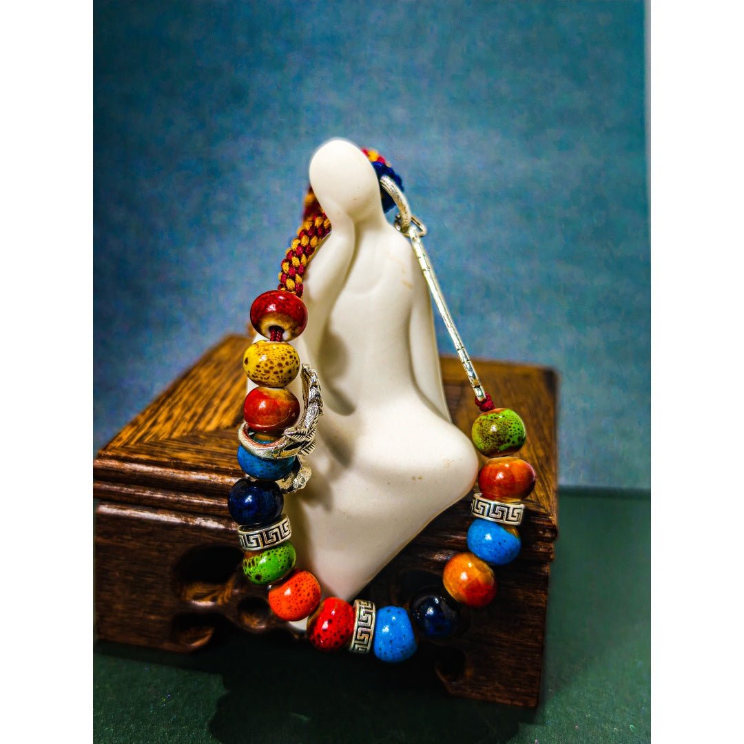 Handmade String Finished Colored Stone Bracelet - RukaCraft