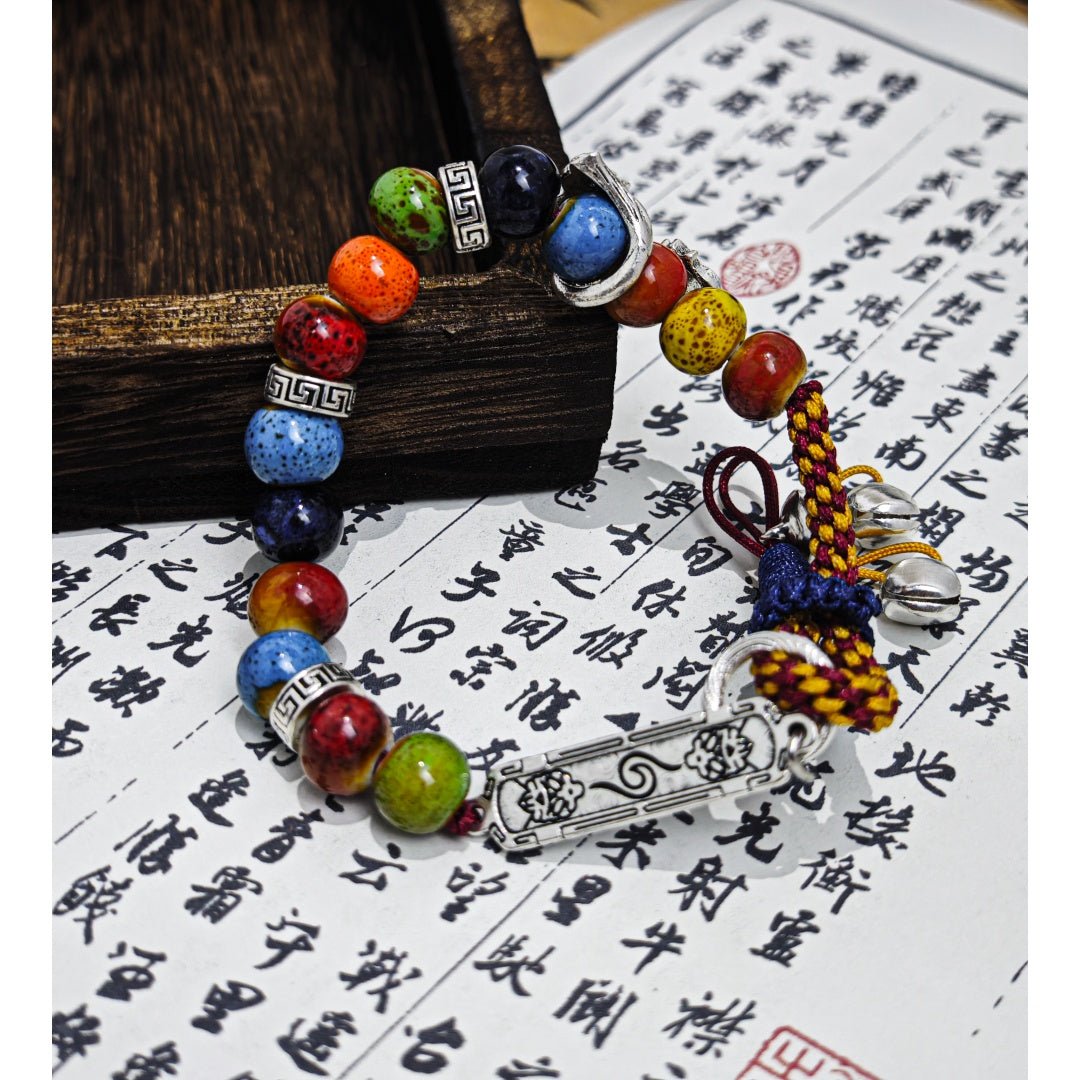 Handmade String Finished Colored Stone Bracelet - RukaCraft