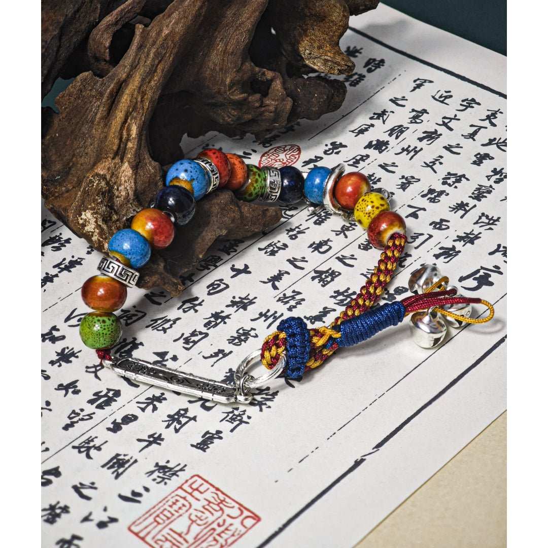 Handmade String Finished Colored Stone Bracelet - RukaCraft