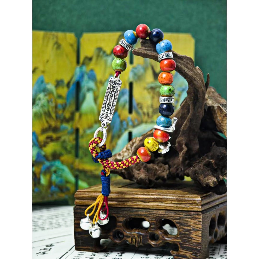 Handmade String Finished Colored Stone Bracelet - RukaCraft