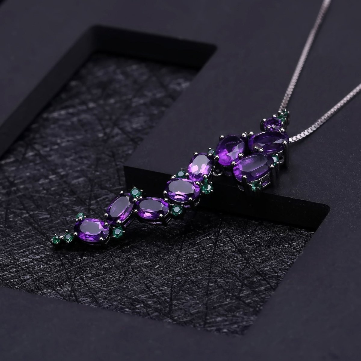Inlaid with Exaggerated Amethyst Handmade Jewelry - RukaCraft