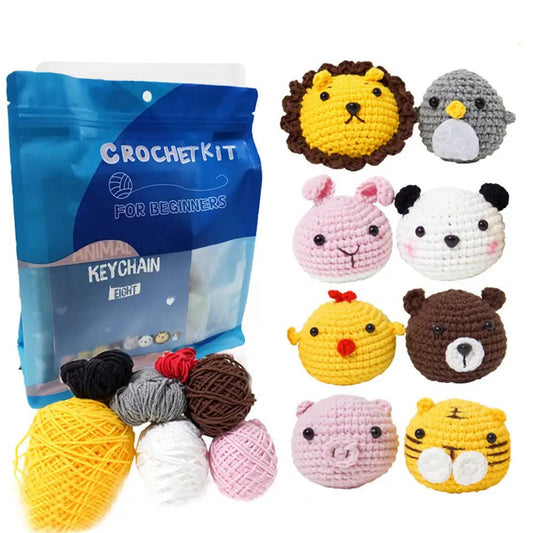 Kit de Crochet Adulte Ours & Lion - Artisanat Fait Main avec Fil et Aiguille - Cadeau Créatif - RukaCraft