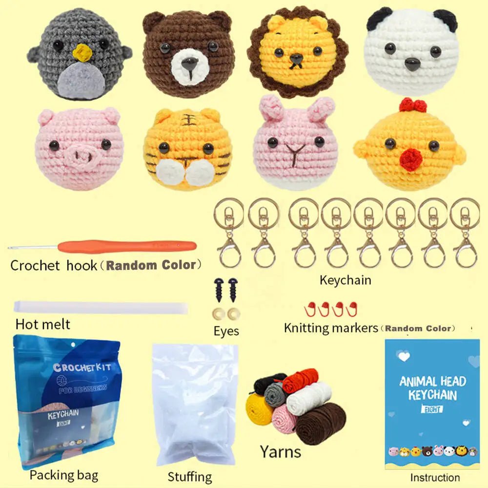 Binggunyo Kit Débutant D'Animaux Au Crochet Complet, Amigurumi Avec Fils Et Aiguilles, DIY Avec Binggunyo Kit Débutant D'Animaux Au Crochet Complet, Amigurumi Avec Fils Et Aiguilles, DIY Avec