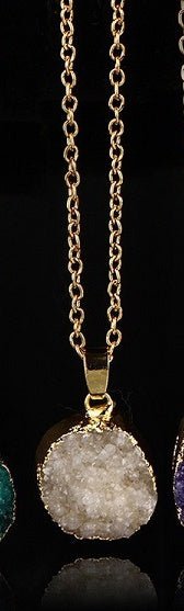 🌟 Ladies Round Irregular Water Droplets Natural Stone Pendant Necklace — Earth’s Tears, Eternal Elegance 🌟 - RukaCraft