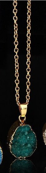 🌟 Ladies Round Irregular Water Droplets Natural Stone Pendant Necklace — Earth’s Tears, Eternal Elegance 🌟 - RukaCraft