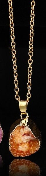 🌟 Ladies Round Irregular Water Droplets Natural Stone Pendant Necklace — Earth’s Tears, Eternal Elegance 🌟 - RukaCraft