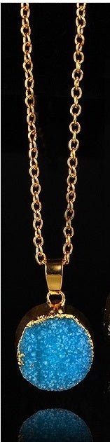 🌟 Ladies Round Irregular Water Droplets Natural Stone Pendant Necklace — Earth’s Tears, Eternal Elegance 🌟 - RukaCraft