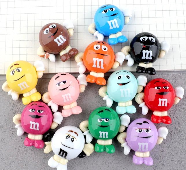 Lot de 20 Cabochons Résine Funny M Beans Kawaii | Accessoires DIY, Scrapbooking, Décoration Téléphone - RukaCraft