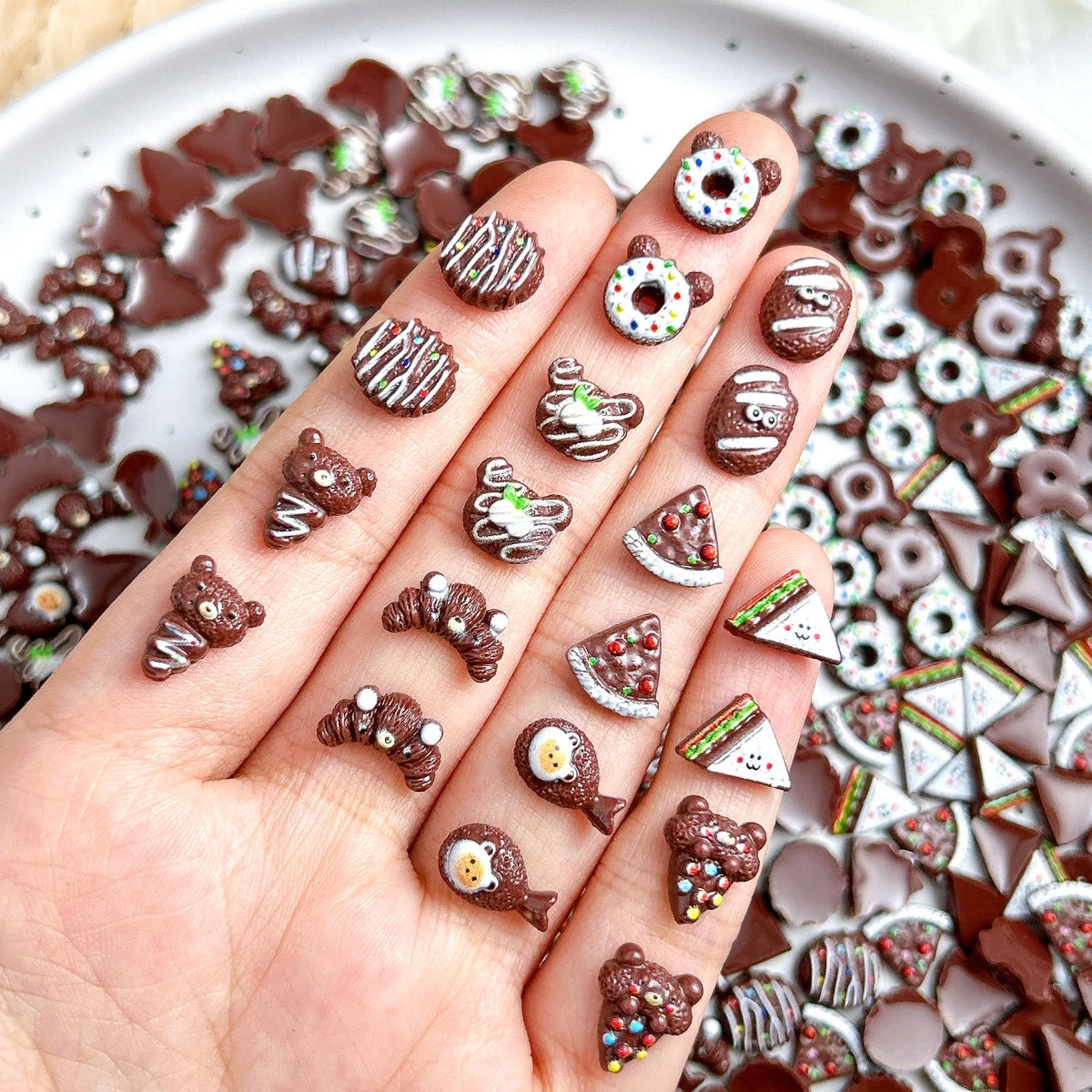 Lot de 20/50/100/200 Charms pour Ongles et Bijoux Desserts en Résine | Série Gourmande Mignonne - DIY KAWAHIP - RukaCraft