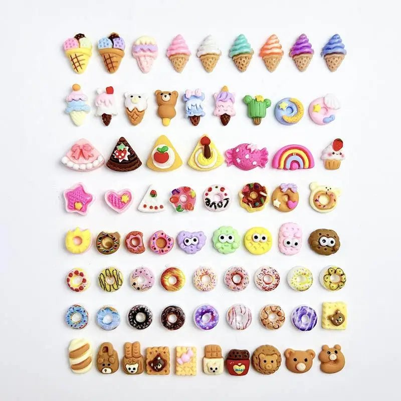 Lot de 20/50/100/200 Charms pour Ongles et Bijoux Desserts en Résine | Série Gourmande Mignonne - DIY KAWAHIP - RukaCraft