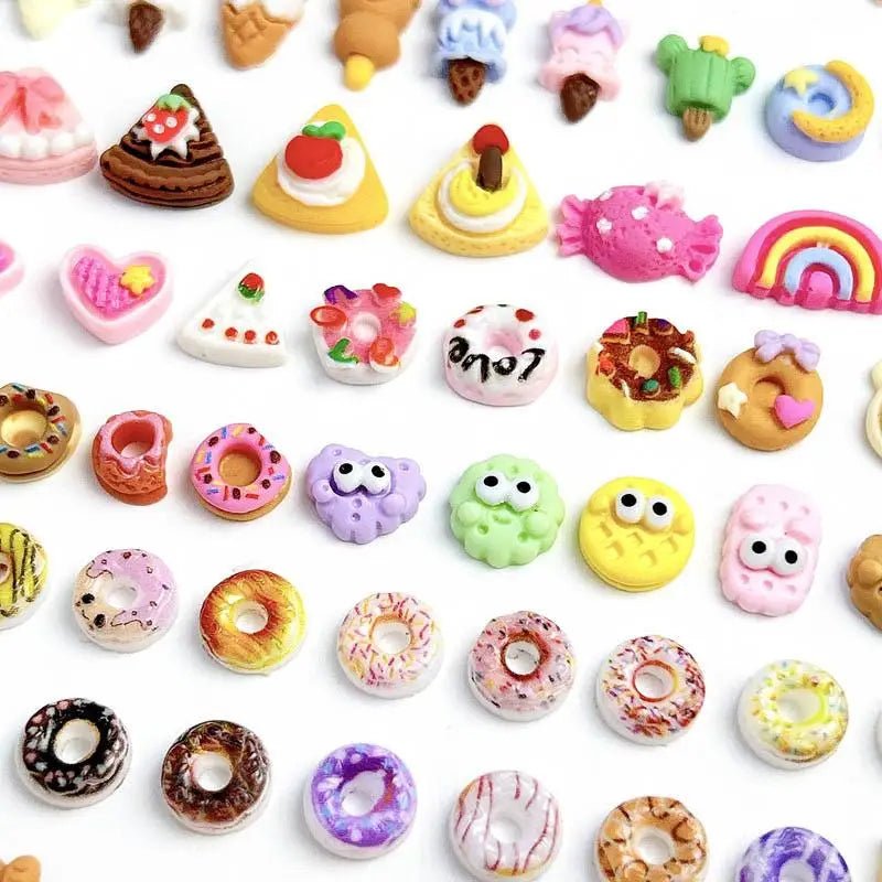 Lot de 20/50/100/200 Charms pour Ongles et Bijoux Desserts en Résine | Série Gourmande Mignonne - DIY KAWAHIP - RukaCraft