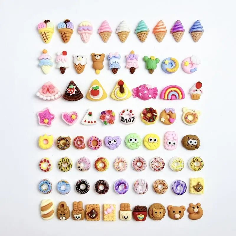Lot de 20/50/100/200 Charms pour Ongles et Bijoux Desserts en Résine | Série Gourmande Mignonne - DIY KAWAHIP - RukaCraft