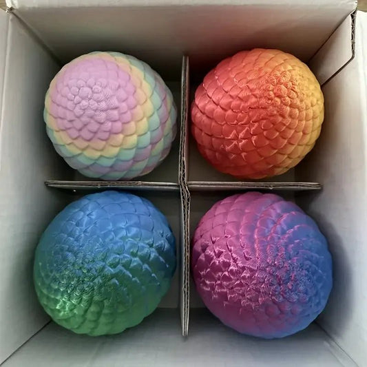 Lot de 4 Œufs Surprise Serpent 3D | Décoration Articulée Colorée - Cadeau d'Anniversaire Créatif - RukaCraft
