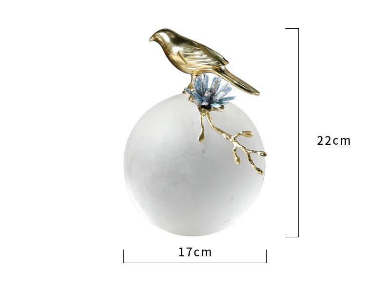 🌟 Luxury Bird with Blue Natural Soft Frosted Crystal Stone Ornaments — Spirit Bird Holds Crystal, Serene Space Radiates 🌟 - RukaCraft