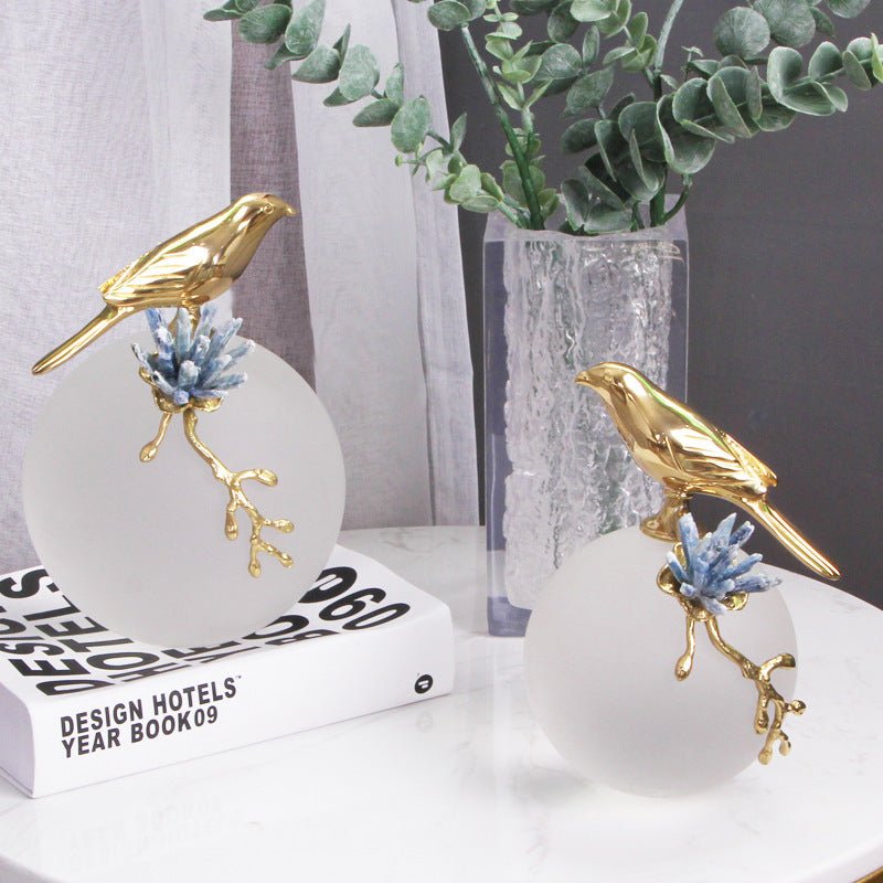 🌟 Luxury Bird with Blue Natural Soft Frosted Crystal Stone Ornaments — Spirit Bird Holds Crystal, Serene Space Radiates 🌟 - RukaCraft