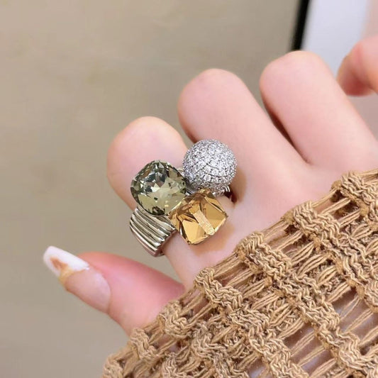 Maillard Diamond Crystal Ring Personalized High Sense - RukaCraft