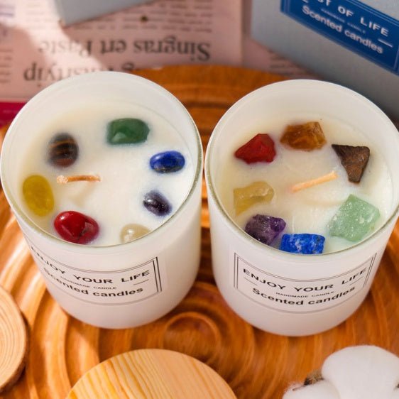 🌟 Natural Crystal Original Stone Incense Candle — Breath of the Earth, Light of the Crystal 🌟 - RukaCraft