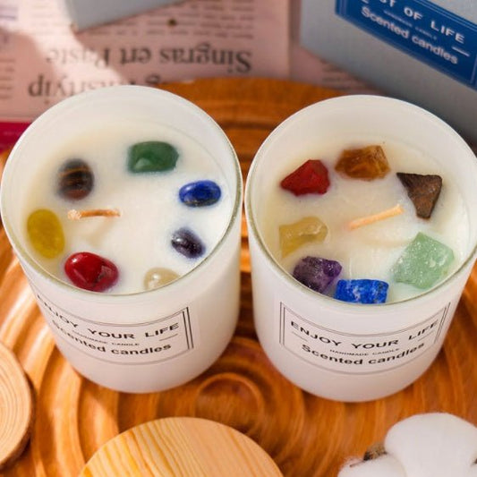 🌟 Natural Crystal Original Stone Incense Candle — Breath of the Earth, Light of the Crystal 🌟 - RukaCraft