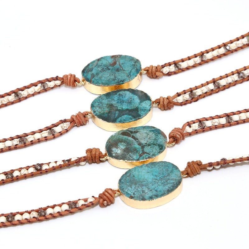 🌟 Natural Marine Stone Bracelet Beads Handmade — Ocean’s Whisper, Earth’s Guardian 🌟 - RukaCraft