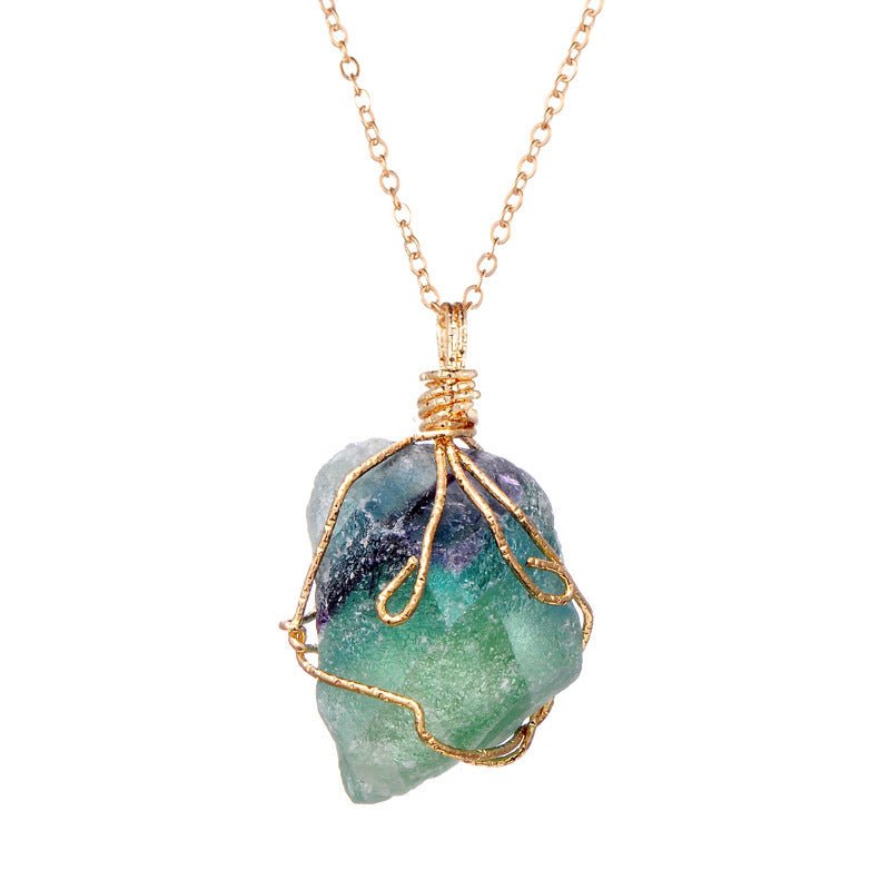 🌟 Natural Stone Crystal Necklace Collection — Earth’s Energy, Artisan’s Soul 🌟 - RukaCraft
