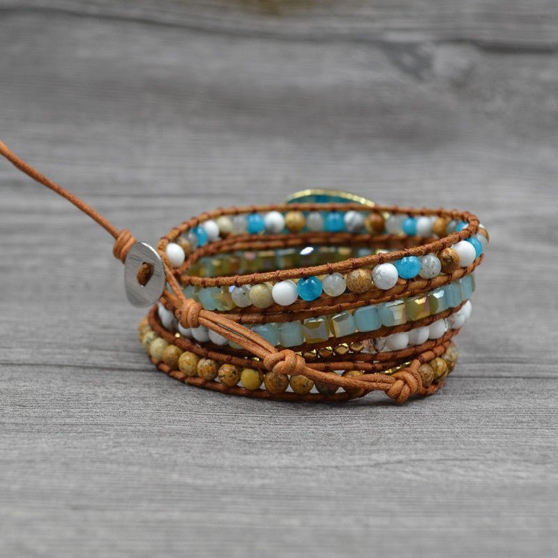 🌟 Natural Stone Woven Handmade Bohemian Bracelet - Earth's Essence Woven into Wearable Art 🌟 - RukaCraft