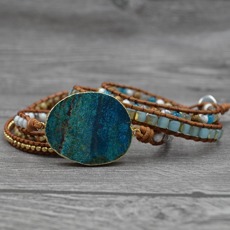 🌟 Natural Stone Woven Handmade Bohemian Bracelet - Earth's Essence Woven into Wearable Art 🌟 - RukaCraft