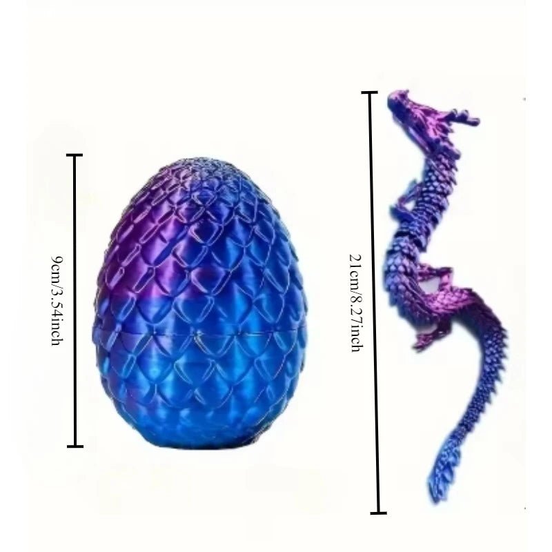 Oeuf de Dragon avec Dragon Articulé | Jouet Modèle 3D en Résine - Décoration Bureau - RukaCraft