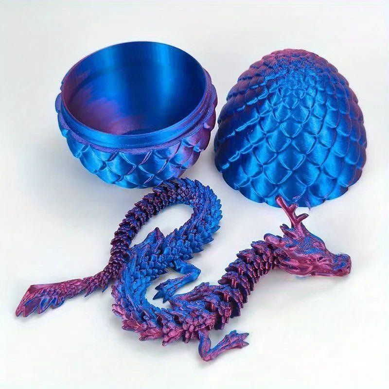 Oeuf de Dragon avec Dragon Articulé | Jouet Modèle 3D en Résine - Décoration Bureau - RukaCraft