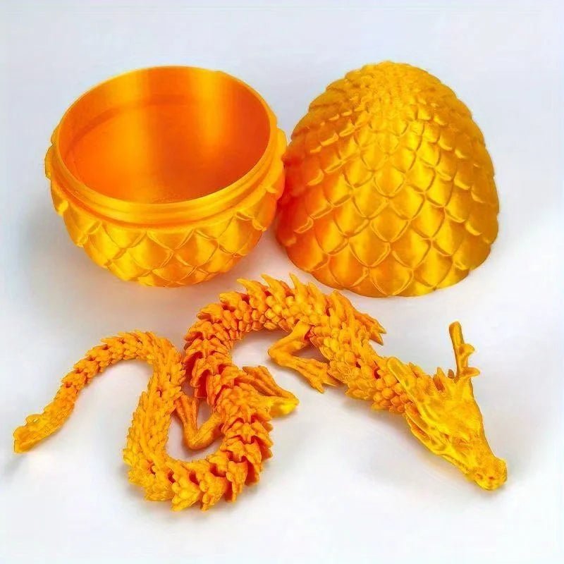 Oeuf de Dragon avec Dragon Articulé | Jouet Modèle 3D en Résine - Décoration Bureau - RukaCraft