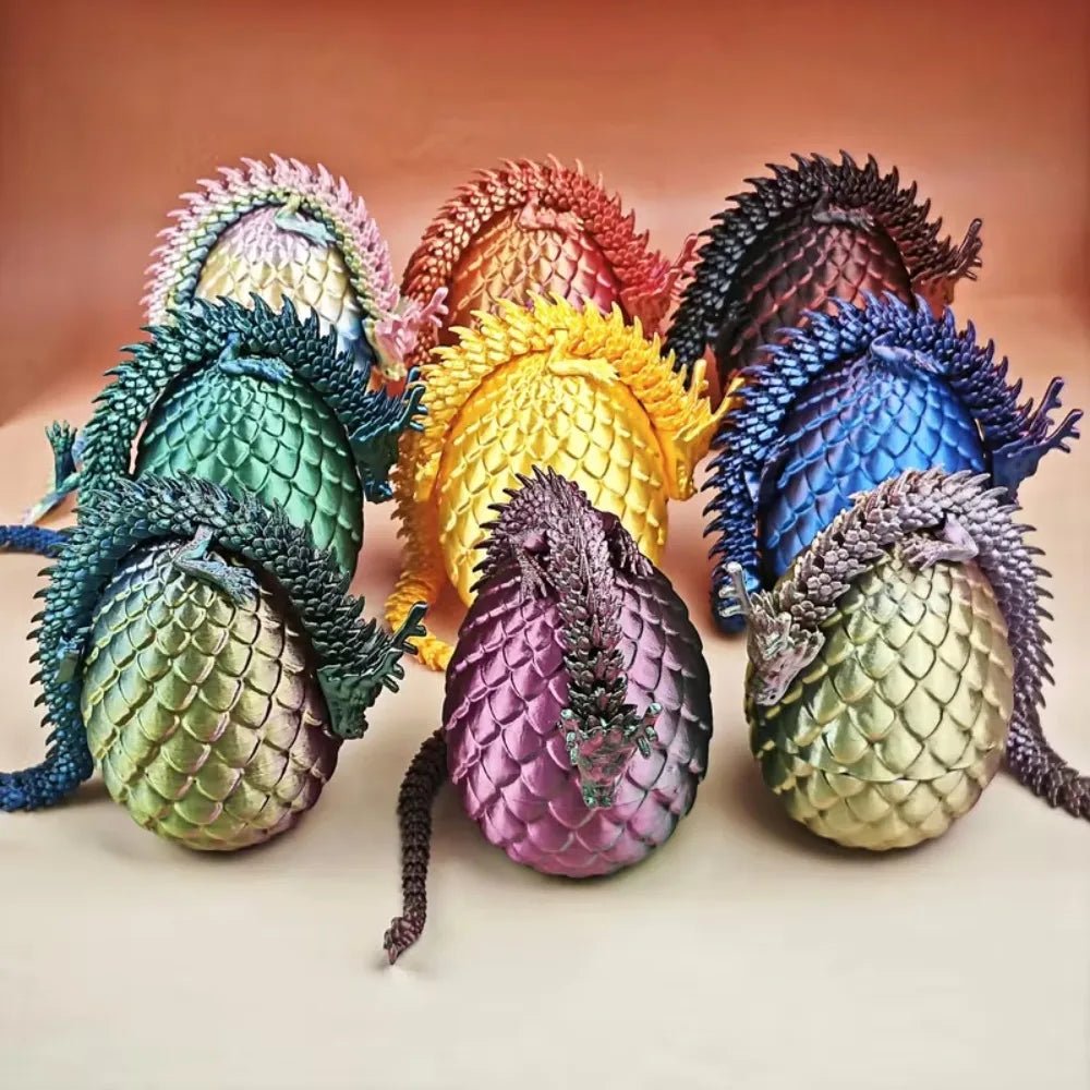 Œuf Surprise Dragon Chinois Shenlong 3D 30cm | Jouet Anti - Stress Articulé avec Œuf - Cadeau Unique - RukaCraft