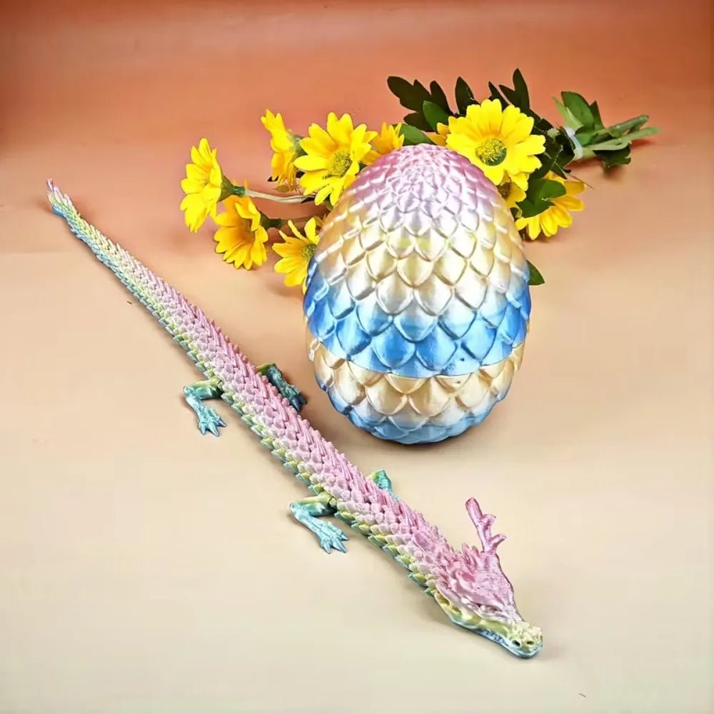 Œuf Surprise Dragon Chinois Shenlong 3D 30cm | Jouet Anti - Stress Articulé avec Œuf - Cadeau Unique - RukaCraft