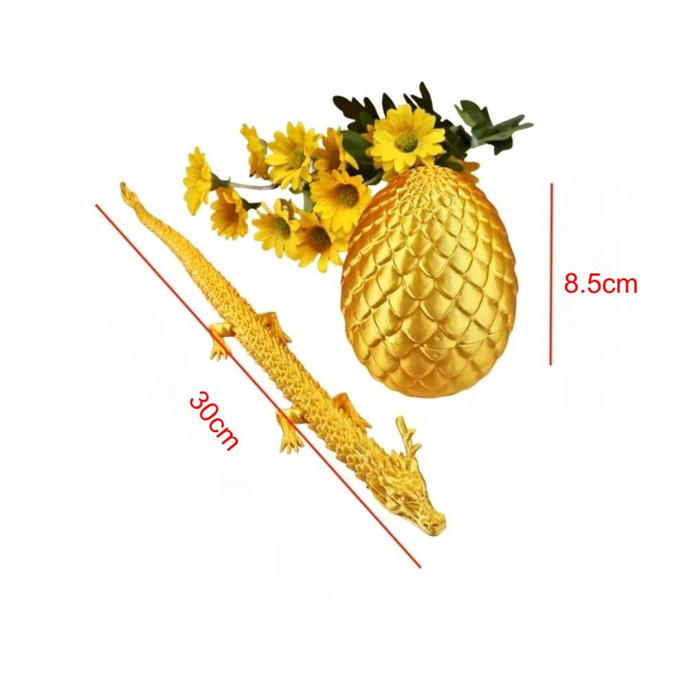 Œuf Surprise Dragon Chinois Shenlong 3D 30cm | Jouet Anti - Stress Articulé avec Œuf - Cadeau Unique - RukaCraft