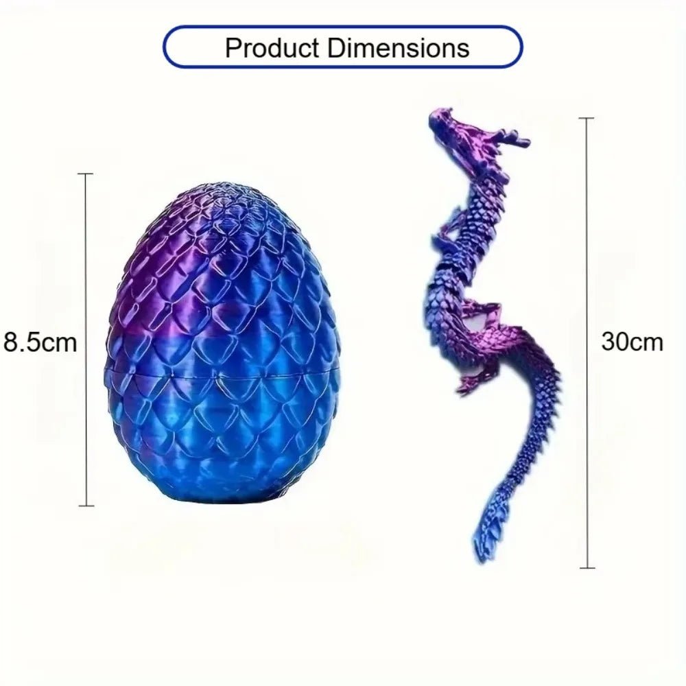 Œuf Surprise Dragon Chinois Shenlong 3D 30cm | Jouet Anti - Stress Articulé avec Œuf - Cadeau Unique - RukaCraft