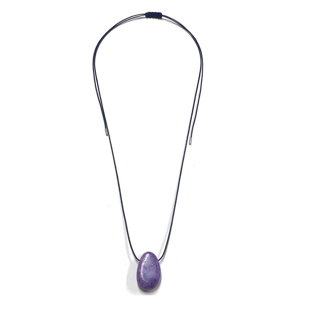 🌟 Personality Handmade Rope Irregular Stone Necklace — Earth’s Poetry, Energy Imprint 🌟 - RukaCraft