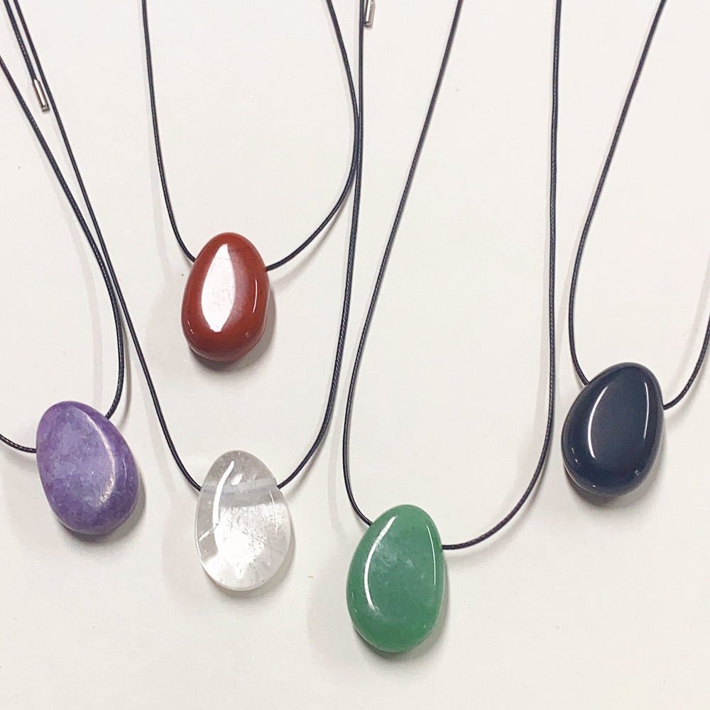 🌟 Personality Handmade Rope Irregular Stone Necklace — Earth’s Poetry, Energy Imprint 🌟 - RukaCraft