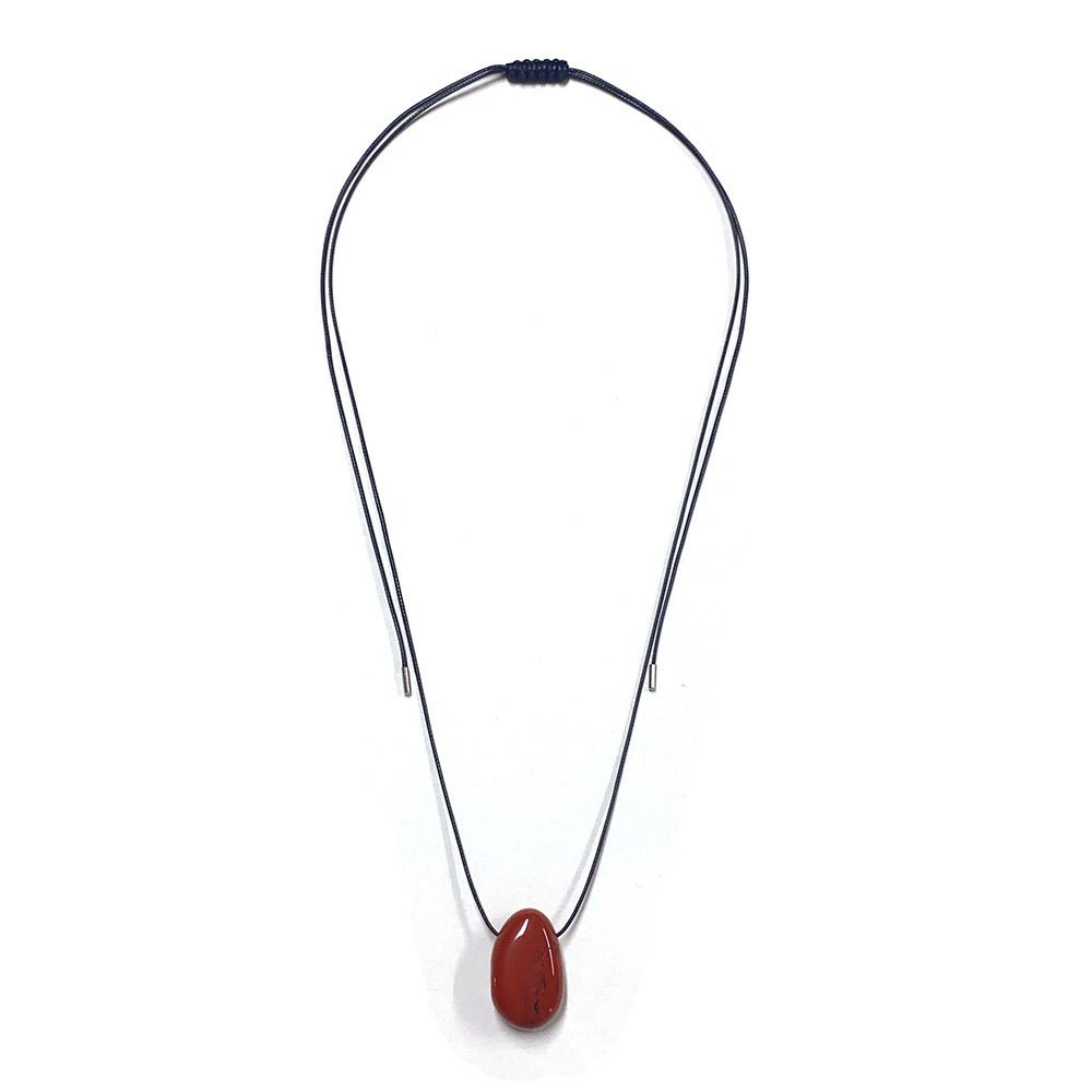 🌟 Personality Handmade Rope Irregular Stone Necklace — Earth’s Poetry, Energy Imprint 🌟 - RukaCraft