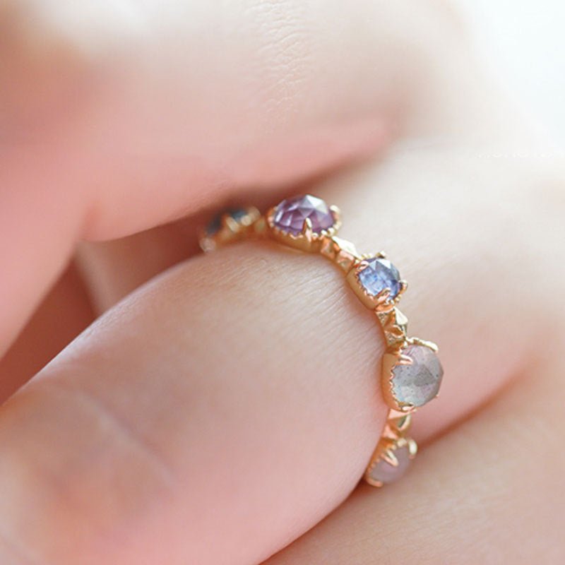 🌟 S925 Sterling Silver Multi - Gemstone Energy Ring — Celestial Harmony, Empowered Elegance 🌟 - RukaCraft
