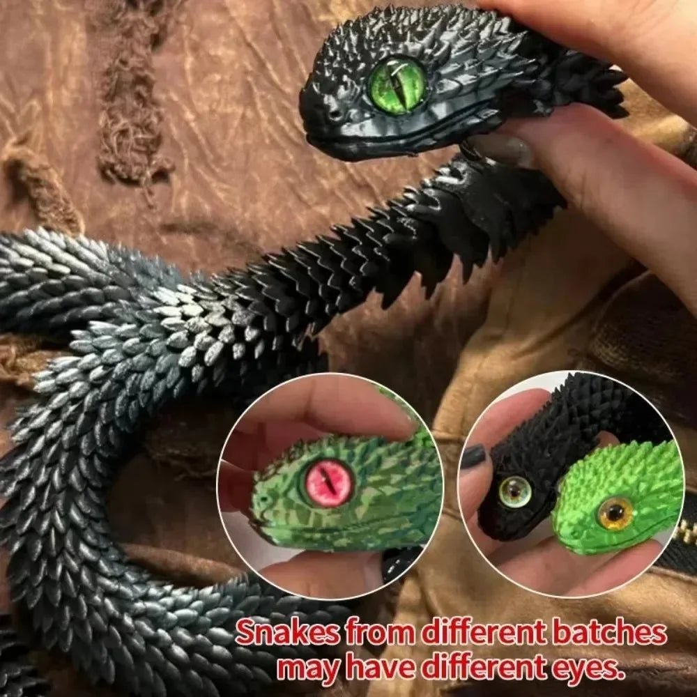 Serpent Articulé Lumineux 60cm | Impression 3D - Décoration d'Intérieur & Cadeau Unique - RukaCraft