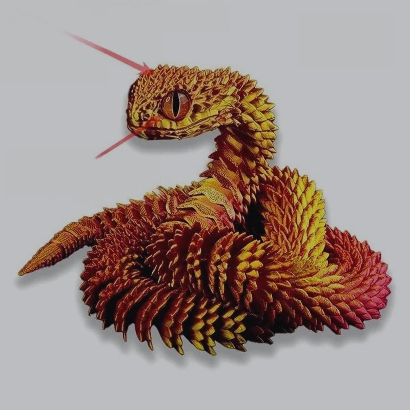 Serpent Articulé Lumineux 60cm | Impression 3D - Décoration d'Intérieur & Cadeau Unique - RukaCraft