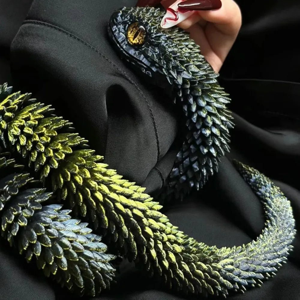 Serpent Articulé Lumineux 60cm | Impression 3D - Décoration d'Intérieur & Cadeau Unique - RukaCraft
