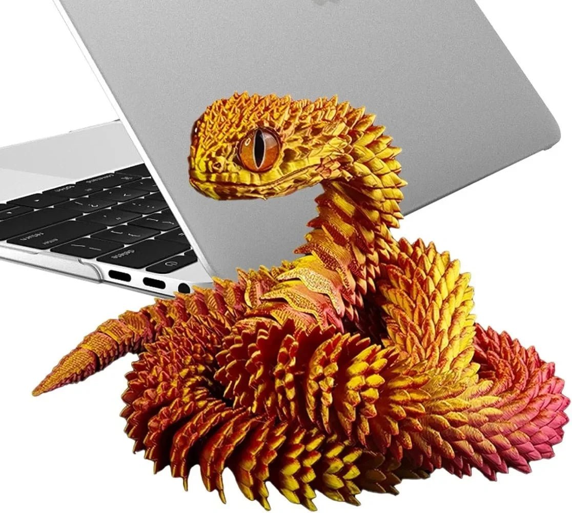 Serpent Articulé Lumineux 60cm | Impression 3D - Décoration d'Intérieur & Cadeau Unique - RukaCraft