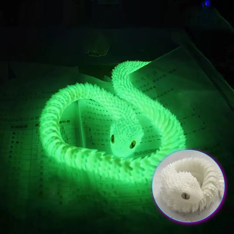 Serpent Articulé Lumineux 60cm | Impression 3D - Décoration d'Intérieur & Cadeau Unique - RukaCraft