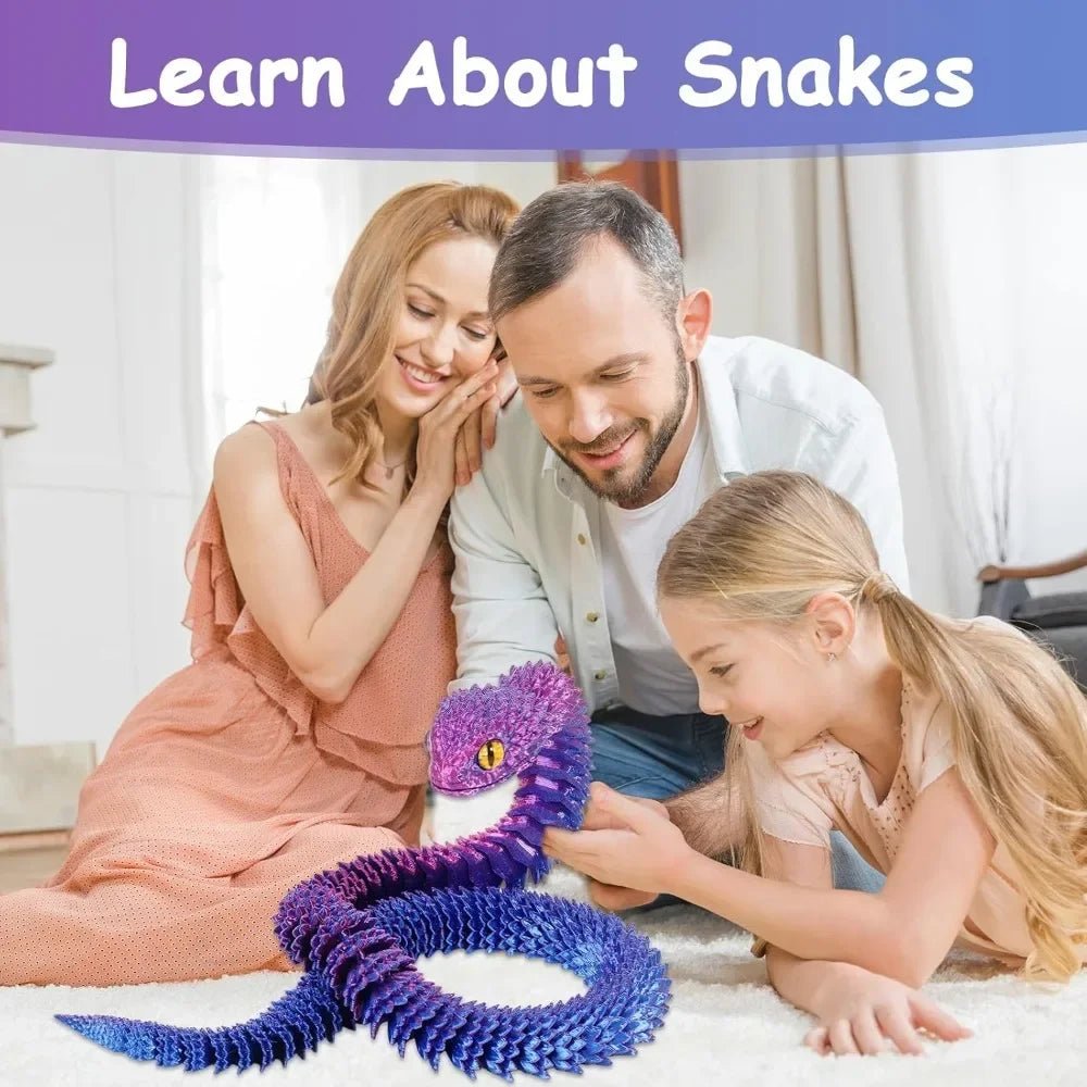 Serpent Articulé Lumineux 60cm | Impression 3D - Décoration d'Intérieur & Cadeau Unique - RukaCraft