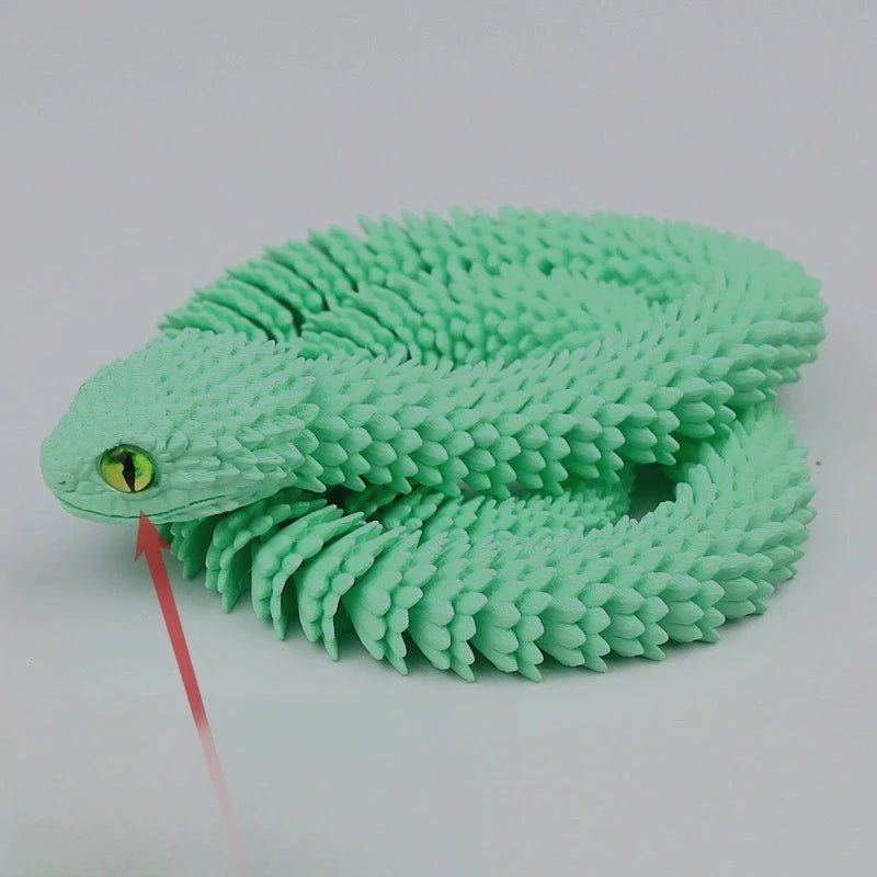 Serpent Articulé Lumineux 60cm | Impression 3D - Décoration d'Intérieur & Cadeau Unique - RukaCraft