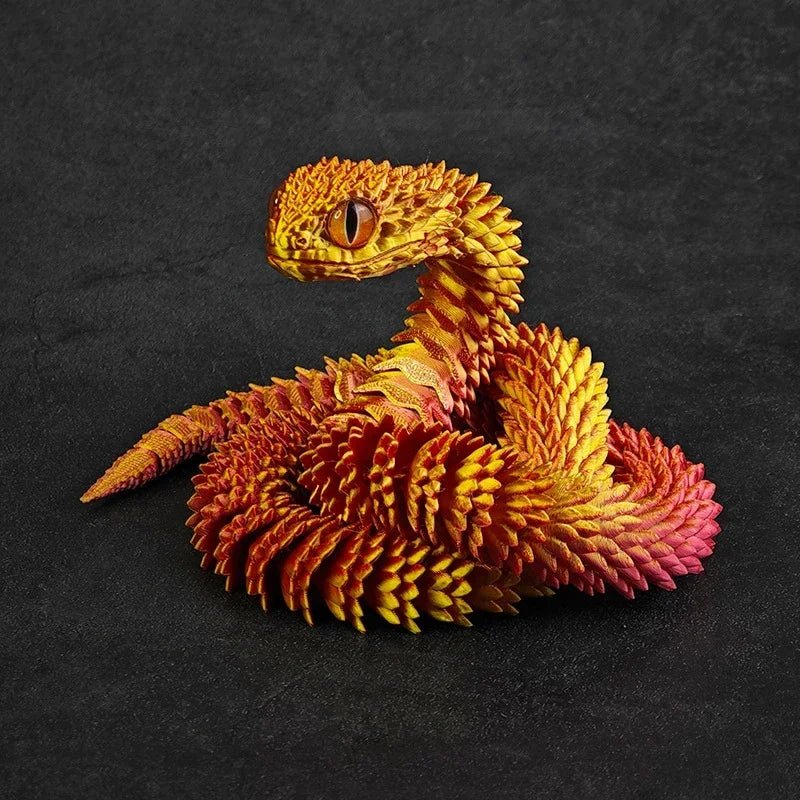 Serpent Articulé Lumineux 60cm | Impression 3D - Décoration d'Intérieur & Cadeau Unique - RukaCraft