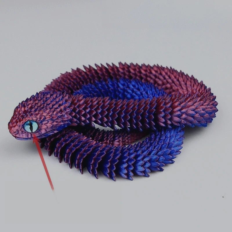 Serpent Articulé Lumineux 60cm | Impression 3D - Décoration d'Intérieur & Cadeau Unique - RukaCraft