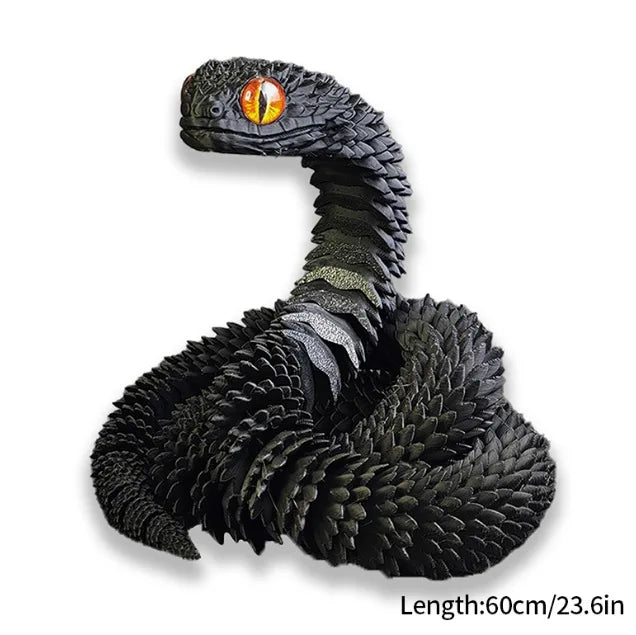 Serpent Articulé Lumineux 60cm | Impression 3D - Décoration d'Intérieur & Cadeau Unique - RukaCraft