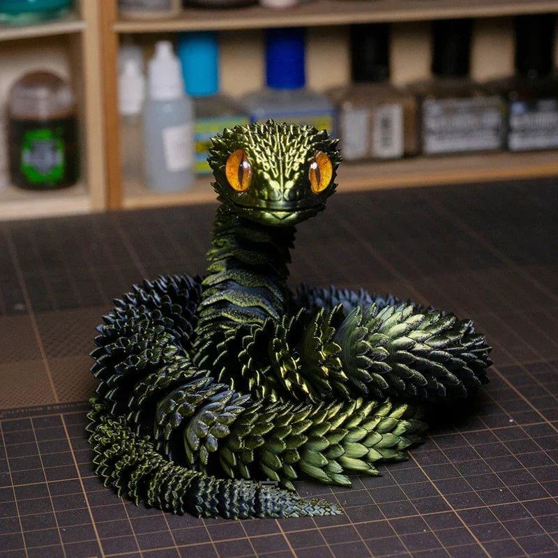 Serpent Articulé Tournant | Modèle Animal Imprimé en 3D - Décoration Bureau & Cadeau - RukaCraft