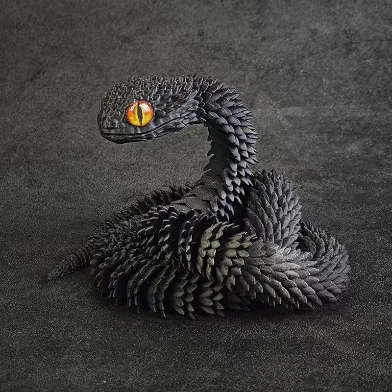 Serpent Articulé Tournant | Modèle Animal Imprimé en 3D - Décoration Bureau & Cadeau - RukaCraft